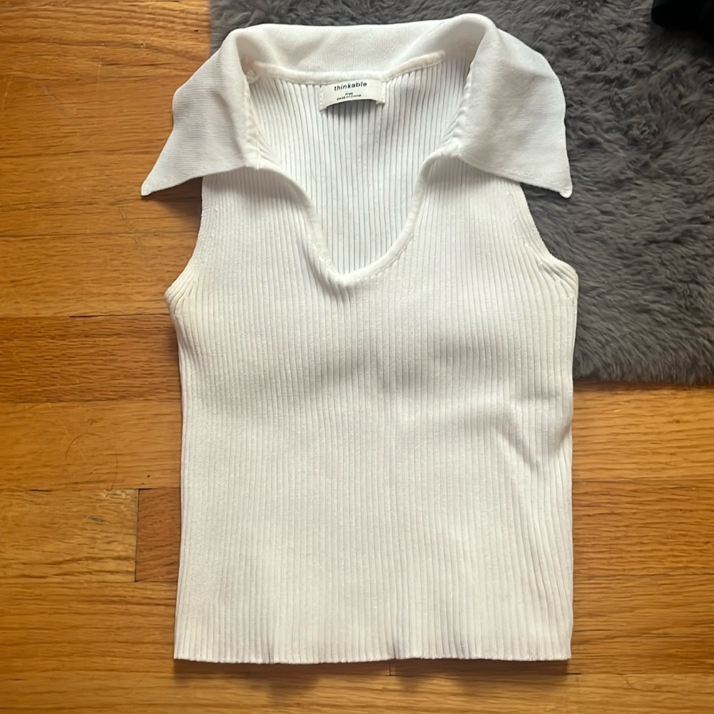 White Collared Tank